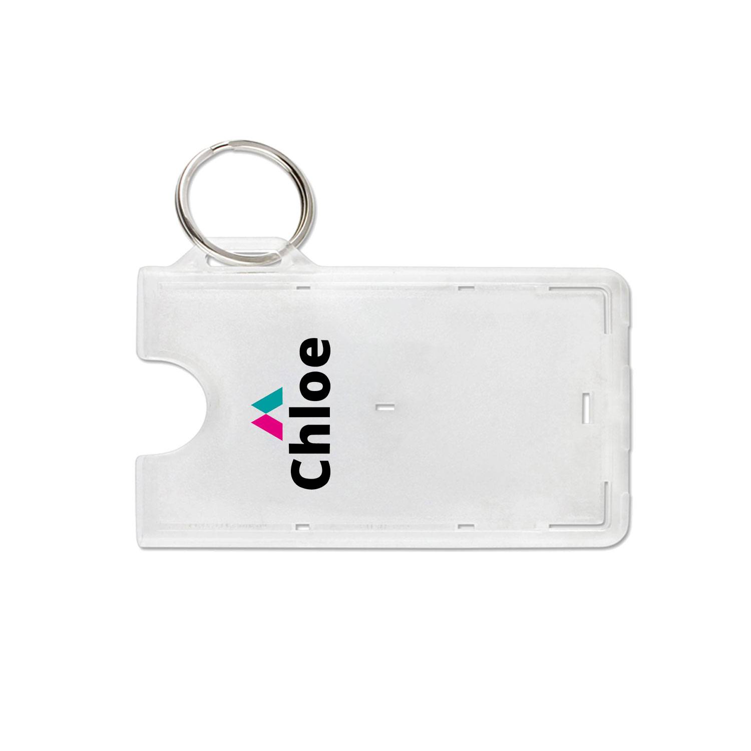 Rigid Plastic Badge Holders with Key Ring 2