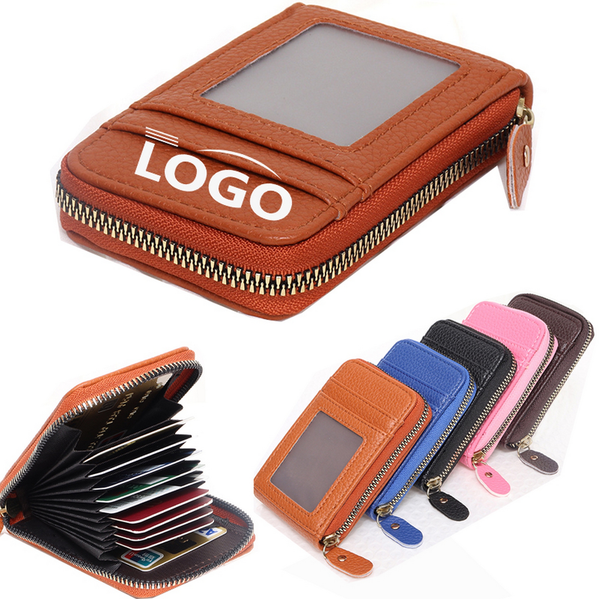 PU Lychee Pattern Multifunctional Large Capacity Organ Card Holder 5