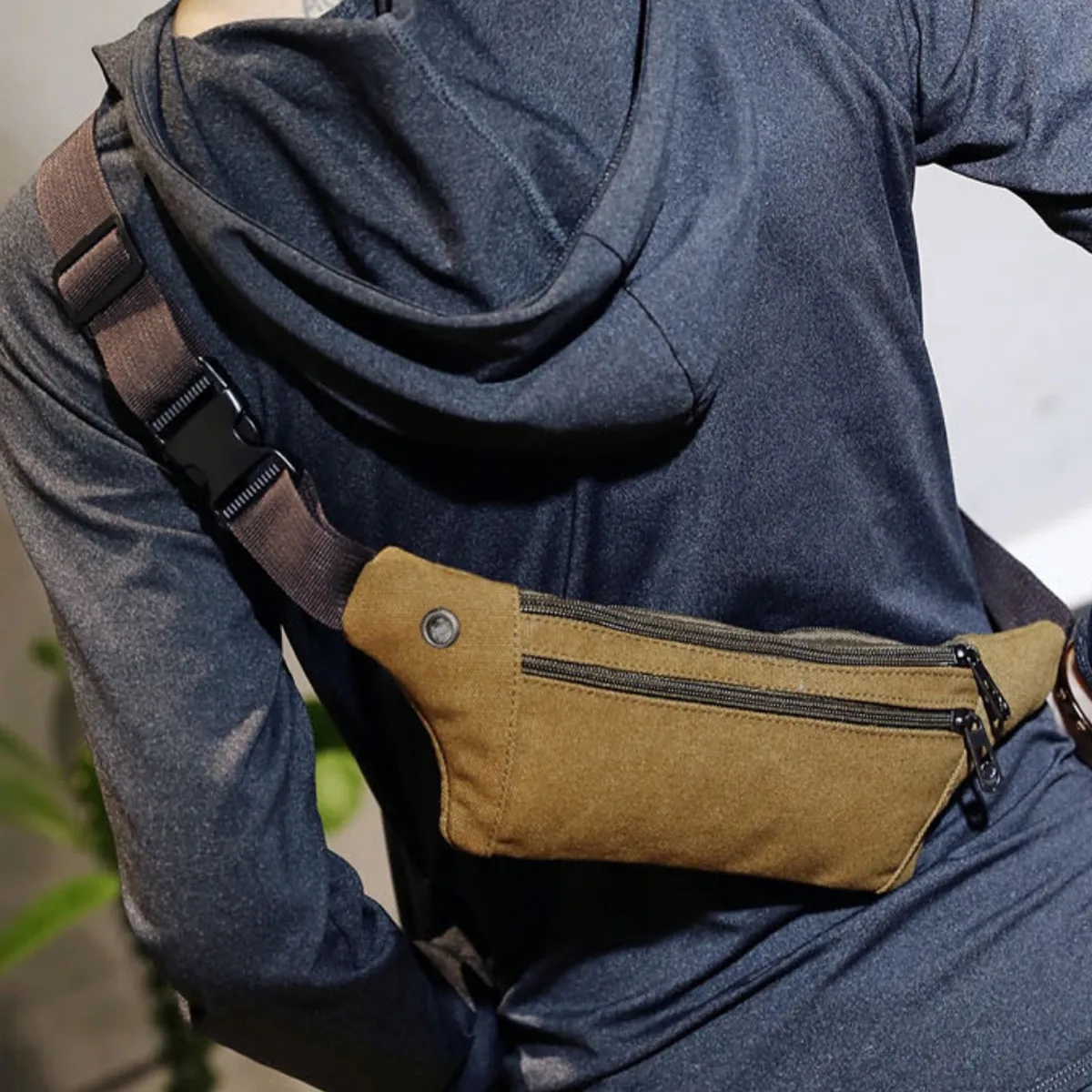 Durable Canvas Sport Fanny Pack Waist Bag 3