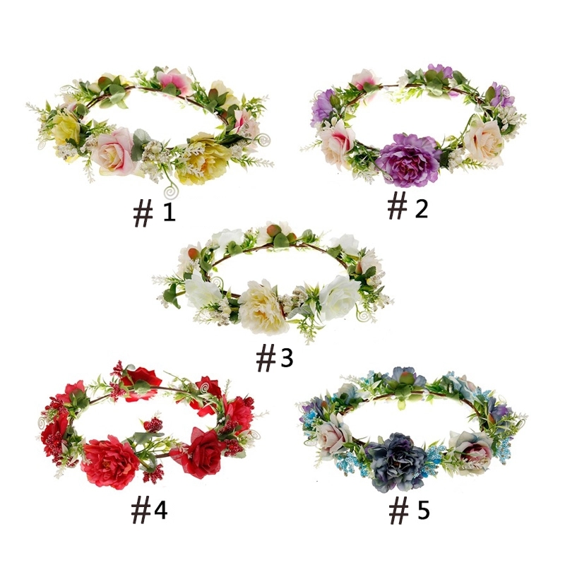Artificial Flower Wreath Headband 3