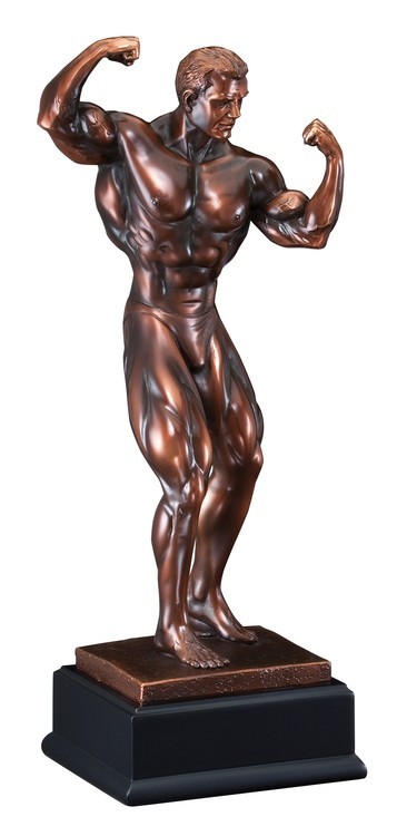Male Body Builder Resin Sculpture, 11" 2