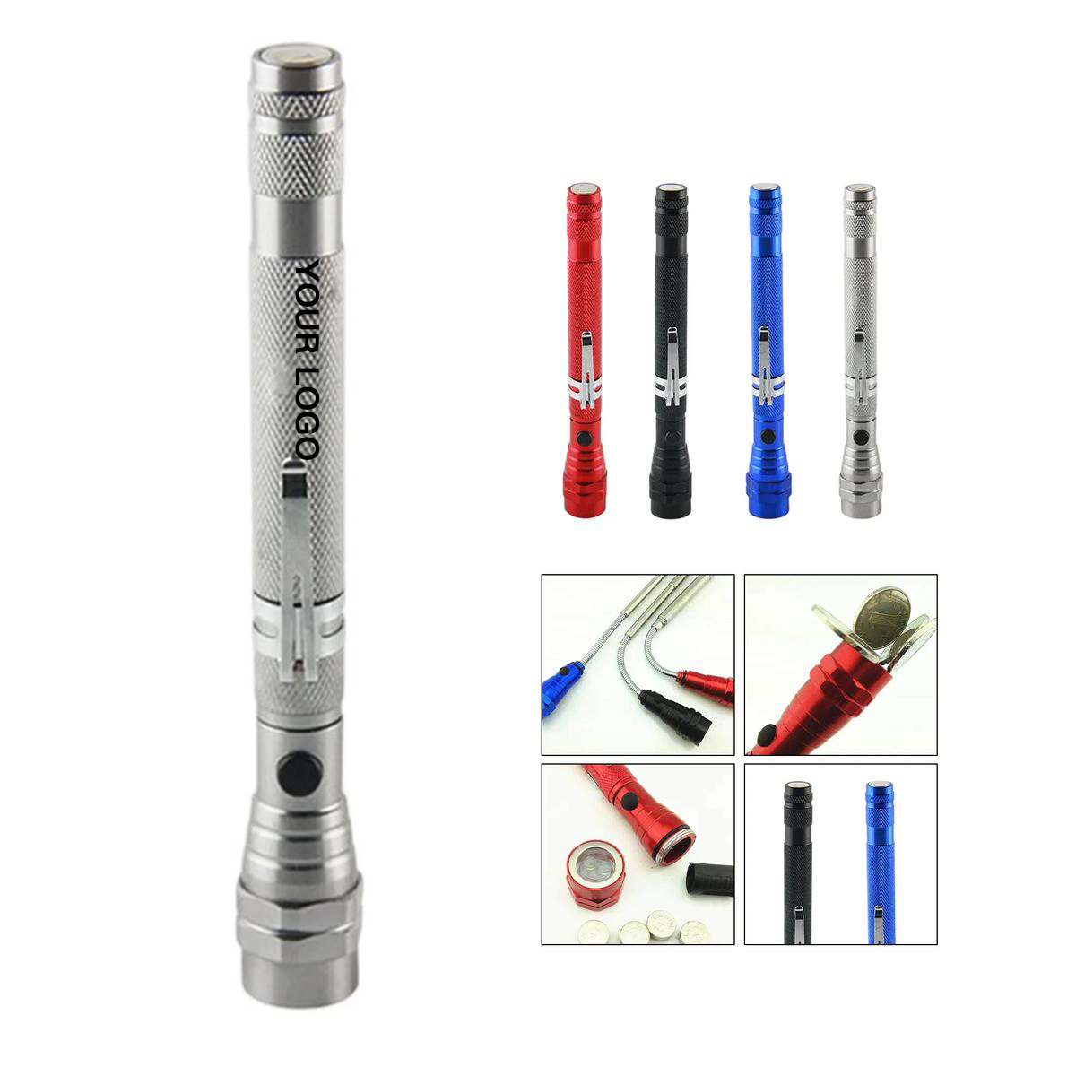 Retractable LED Flashlight with Flexible Magnetic End 2