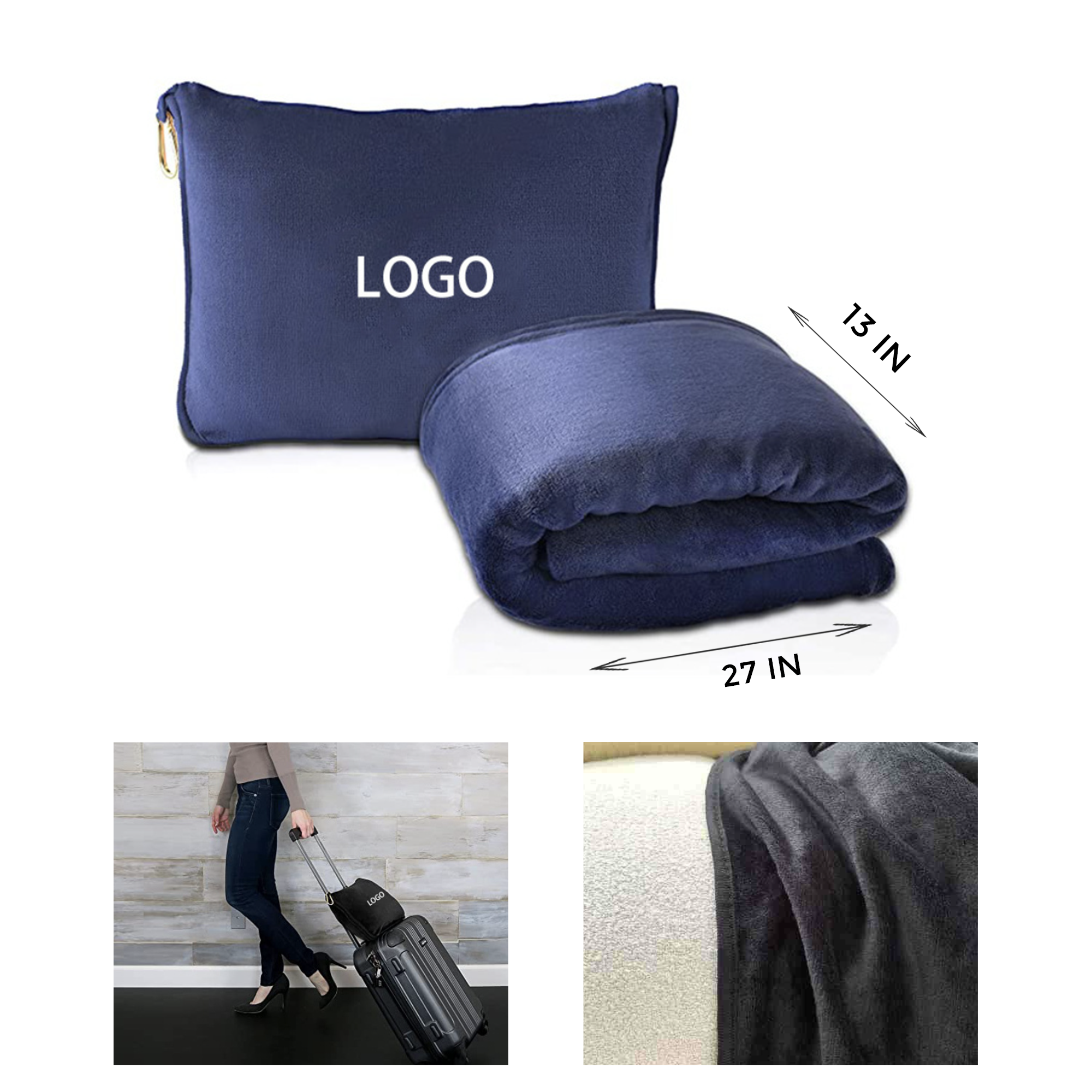 MOQ 10 PCS Cozy Flannel Collapsible Storage Blanket 1