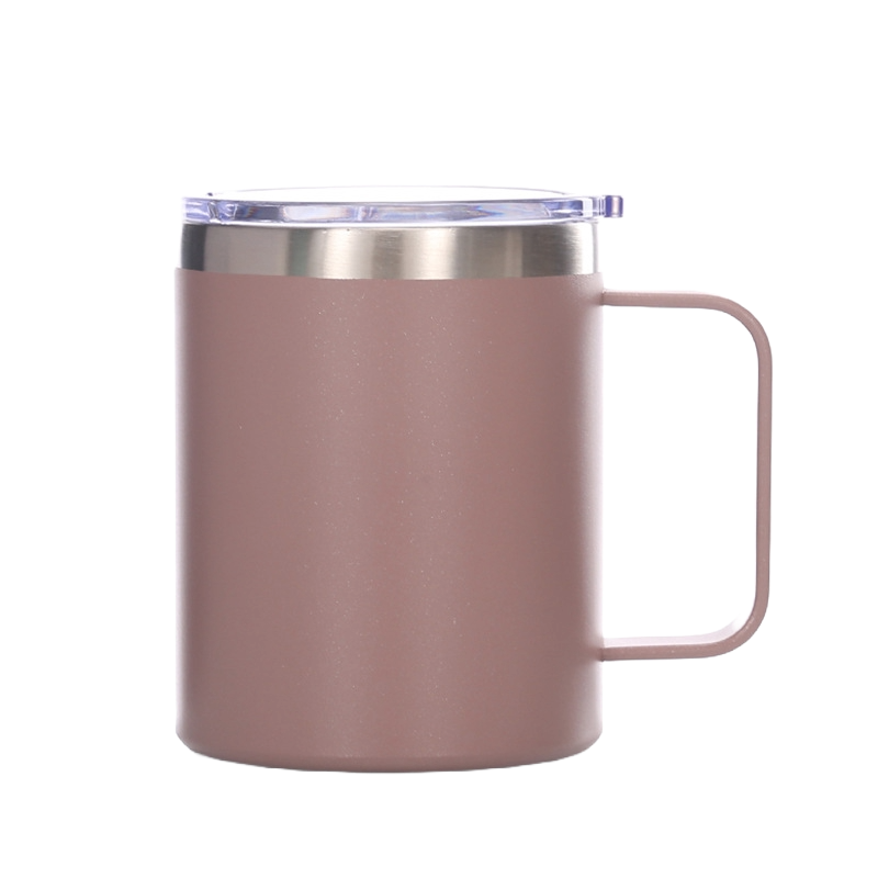 12 oz Stainless Steel Tumbler W/ Lid & Handle 19