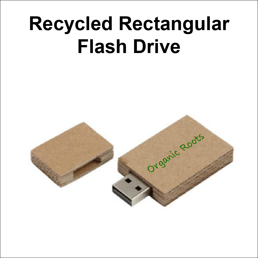 Recycled Rectangular Flash Drive -  32 GB Memory