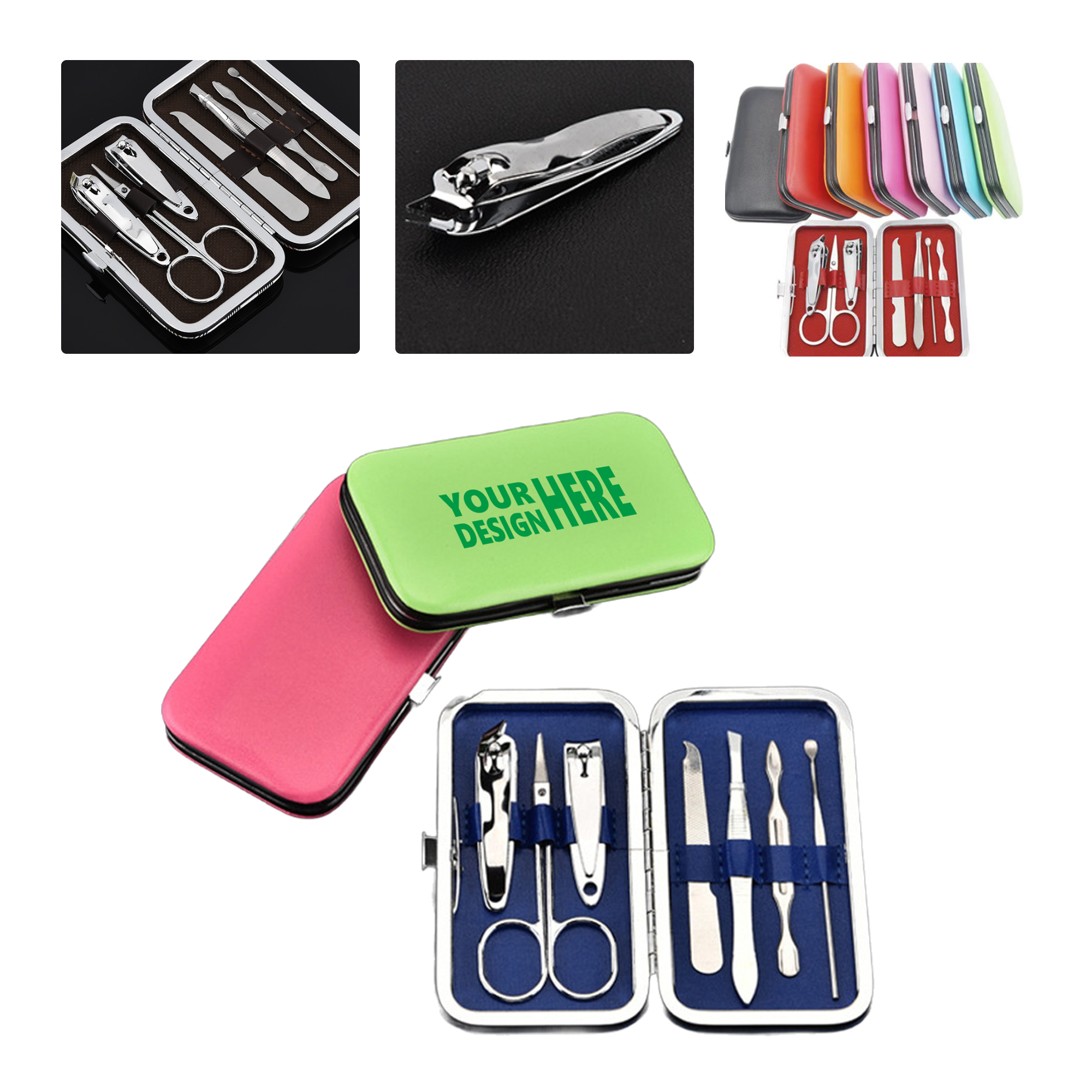 MOQ 50 Custom Logo 7-Piece Nail Clipper Set Manicure Grooming Kit 2