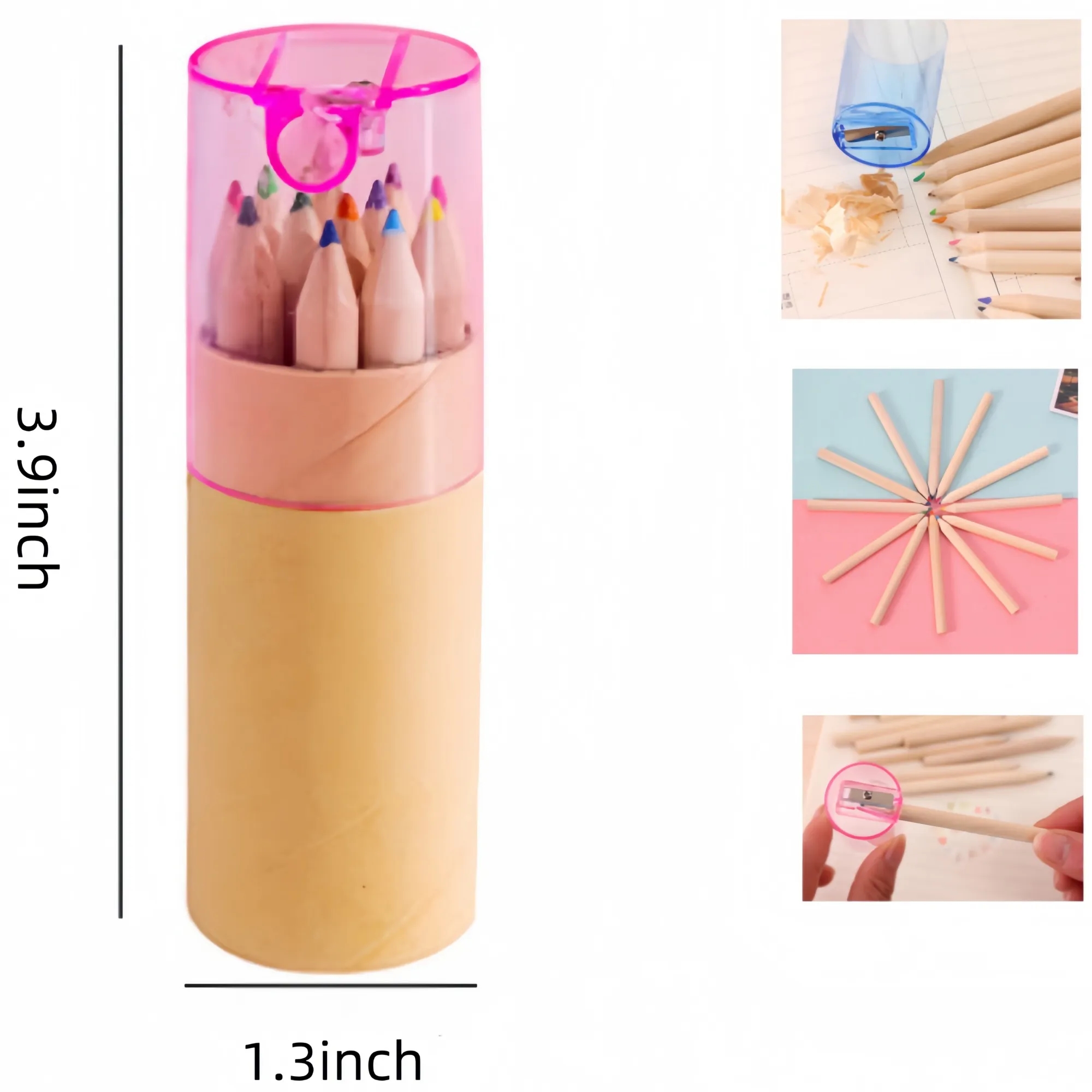 Colored Pencils Tube With Sharpener 12-Piece 2