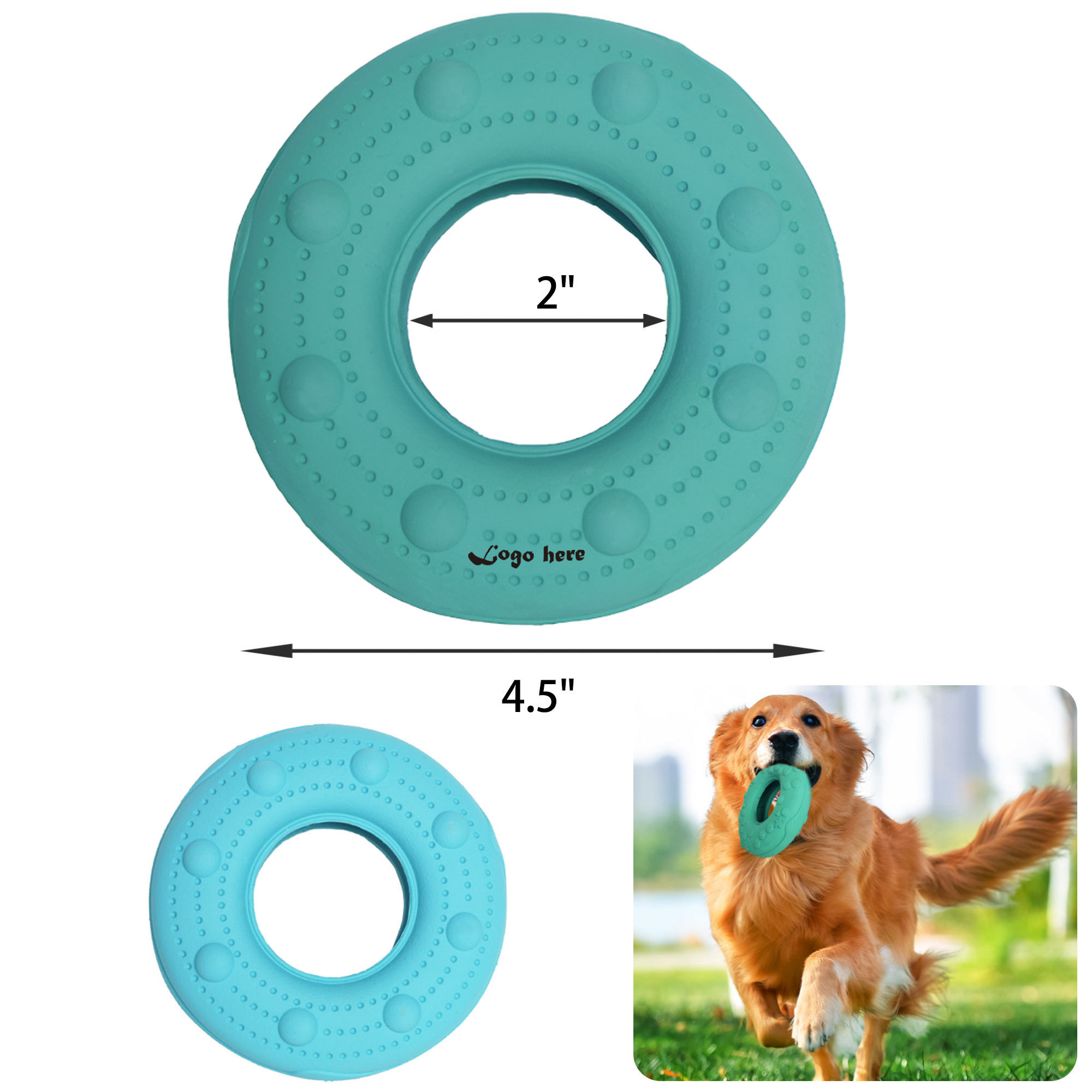 Durable Rubber Donut Pet Toy 2