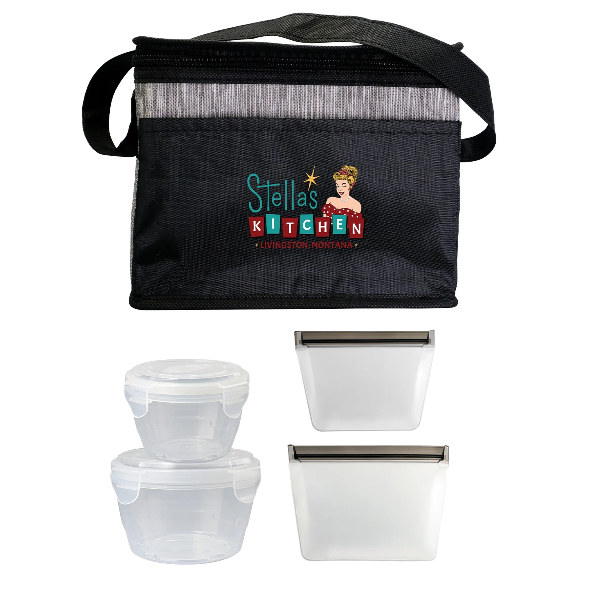 Black Graph Nested Bagged Lunch Set 7