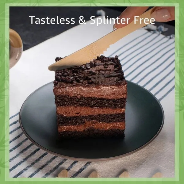 Ibambo Natural Bamboo Flatware Cutlery 100 Set (100 Knives) 6