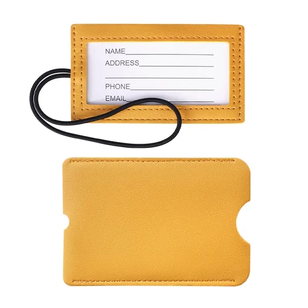 Vegan Leather Luggage Tag with Loop Strap 30
