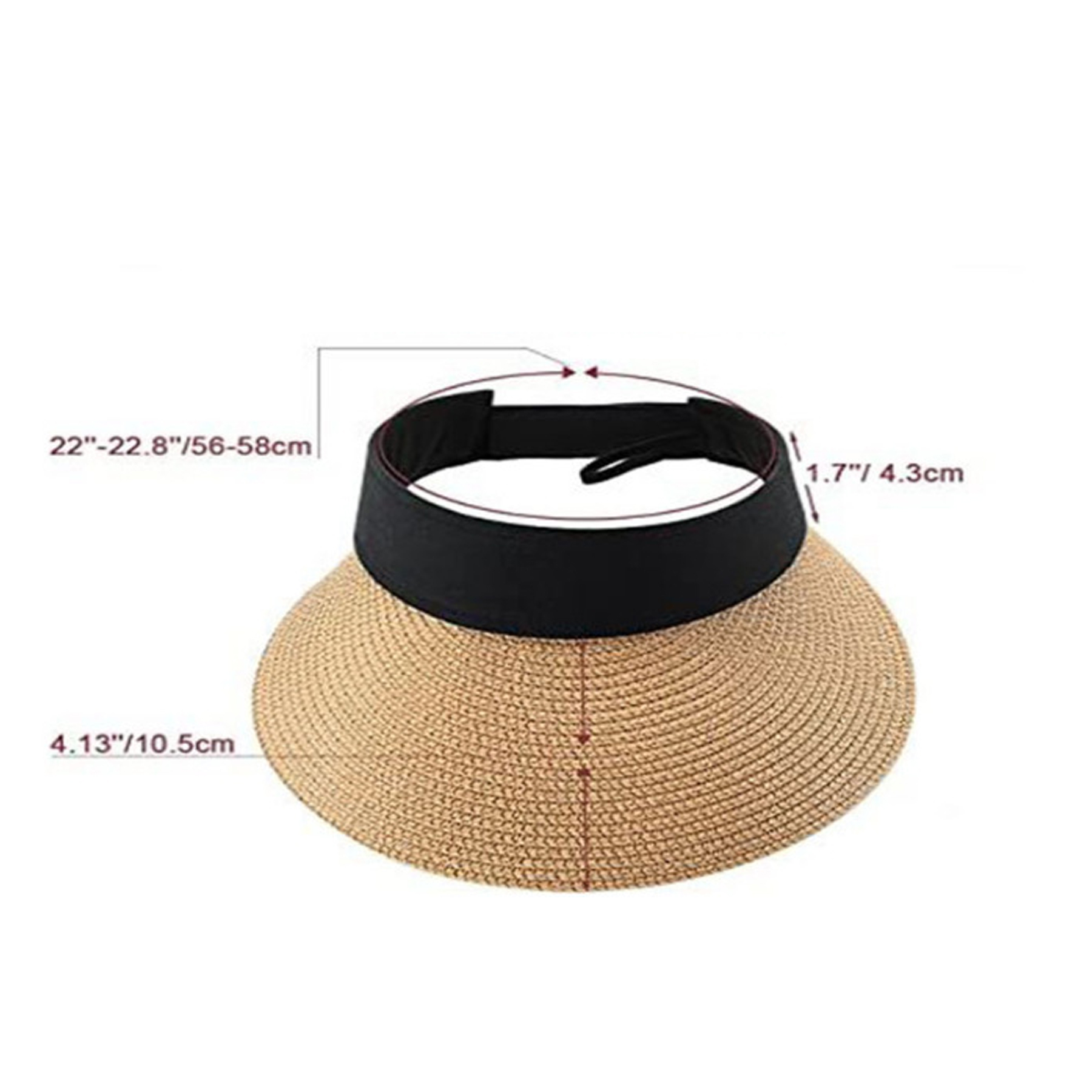 Women Straw Sun Visor Hat Wide Brim 3
