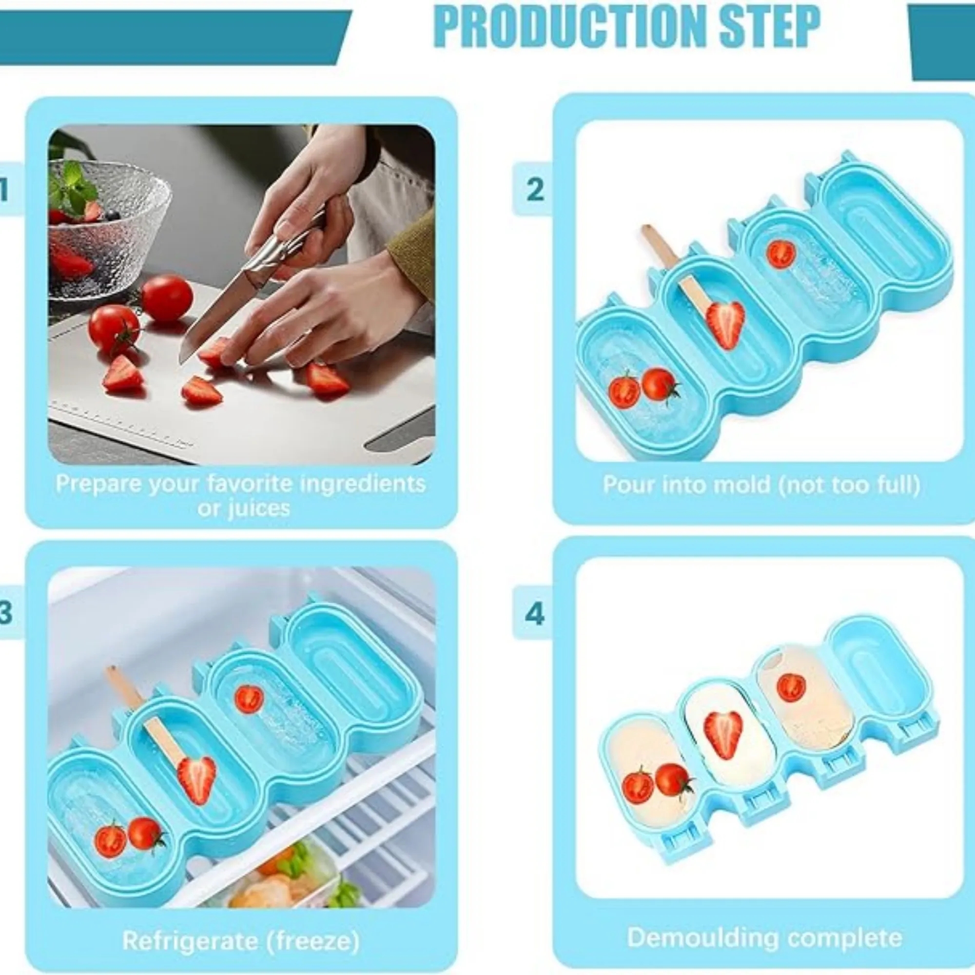 Stackable Silicone Popsicle Molds 7