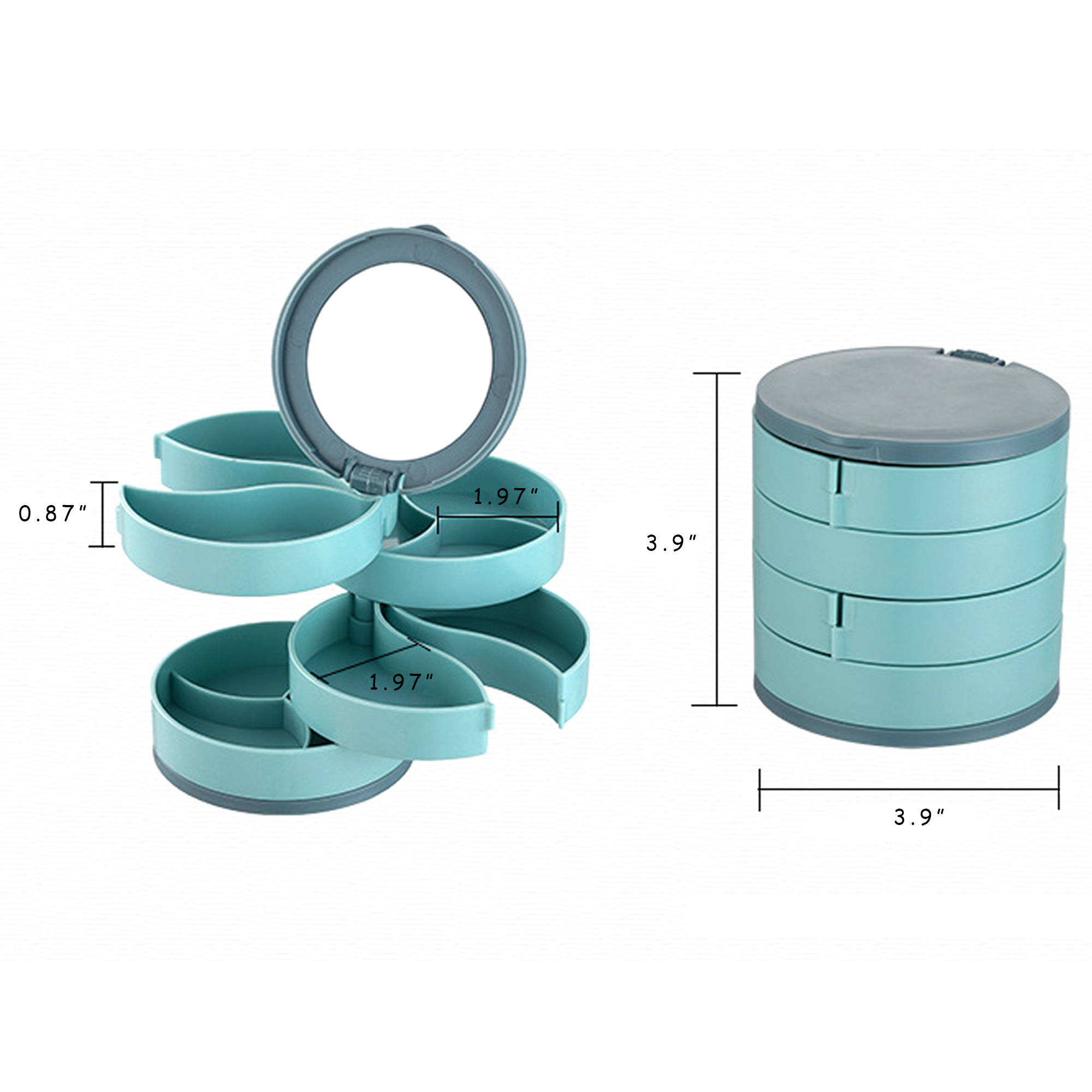 Rotating Jewelry Organizer 4 Layer With Mirror MOQ20 2