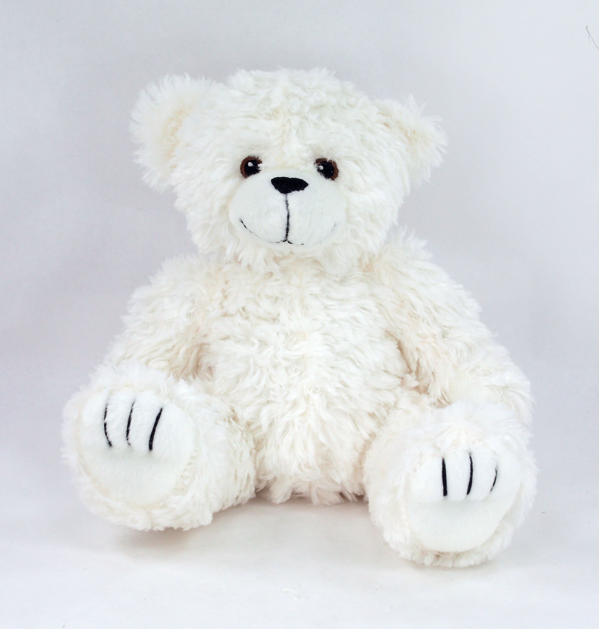 8" White Curly Bear 2