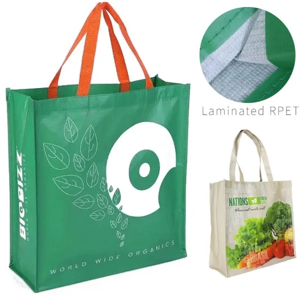 Waterproof RPET Laminated Shopping Bag -15.8 " x 6 " x 15.8" 3