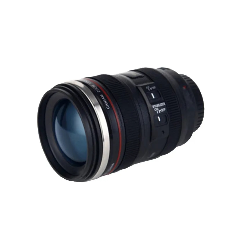 Stainless Steel Camera Lens Coffee Mug With Lid 4