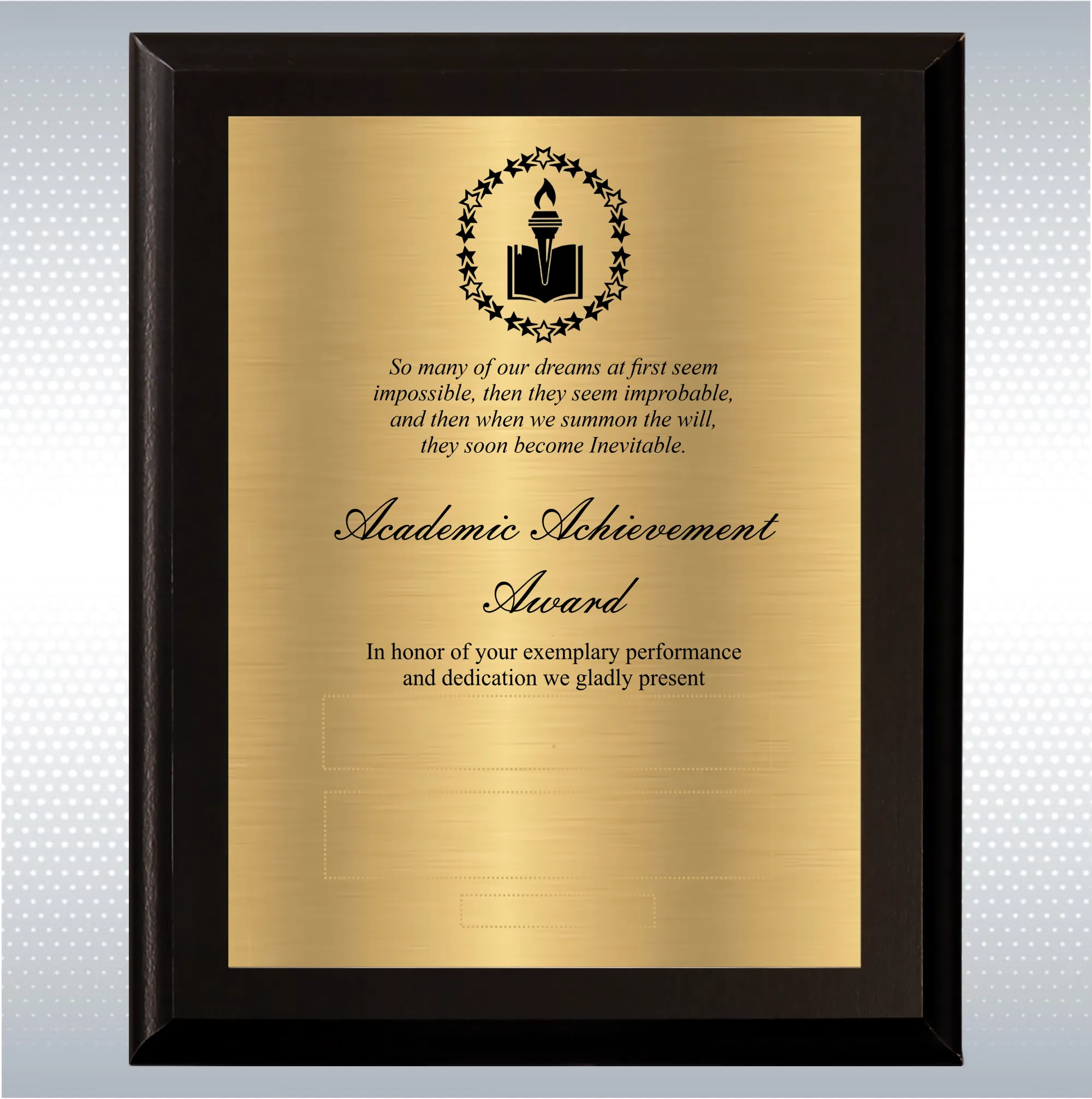 Black Matte Plaque Academic Achievement Award 9