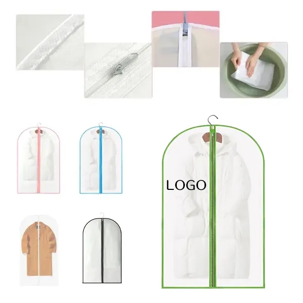 Clear Zippered Garment Bag with Suit and Clothes Protector 2