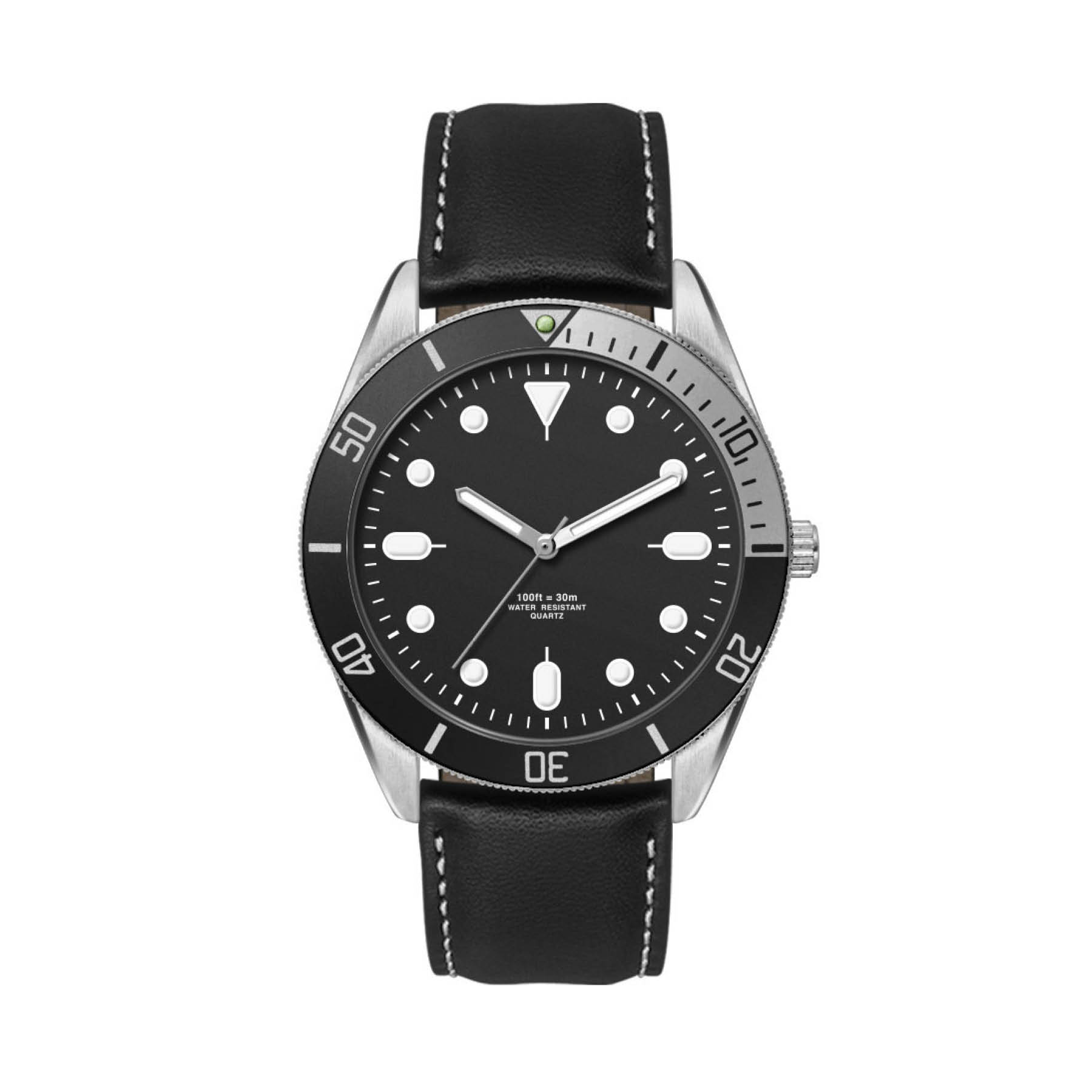 42MM, SILVER METAL CASE, BK BEZEL, 3-HAND MVT 4
