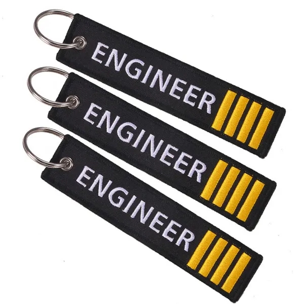 Embroidered Engineer Key Tags 2