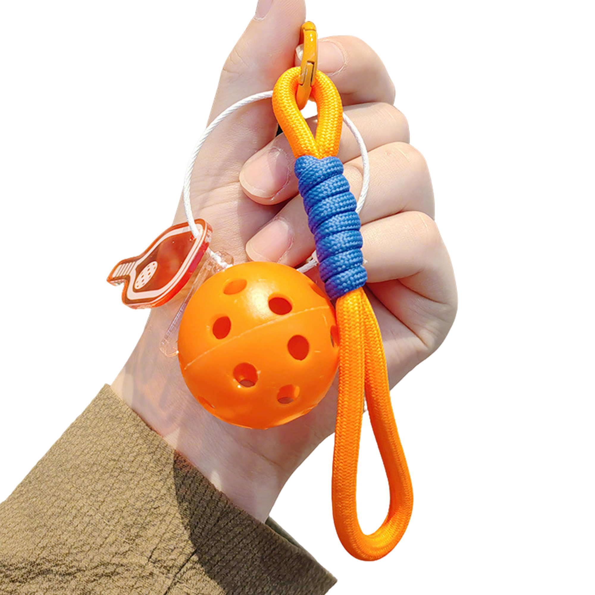 Mini Pickleball Ornament Keychain With Logo Position 6.3" X 1.1" X 1.8" 7