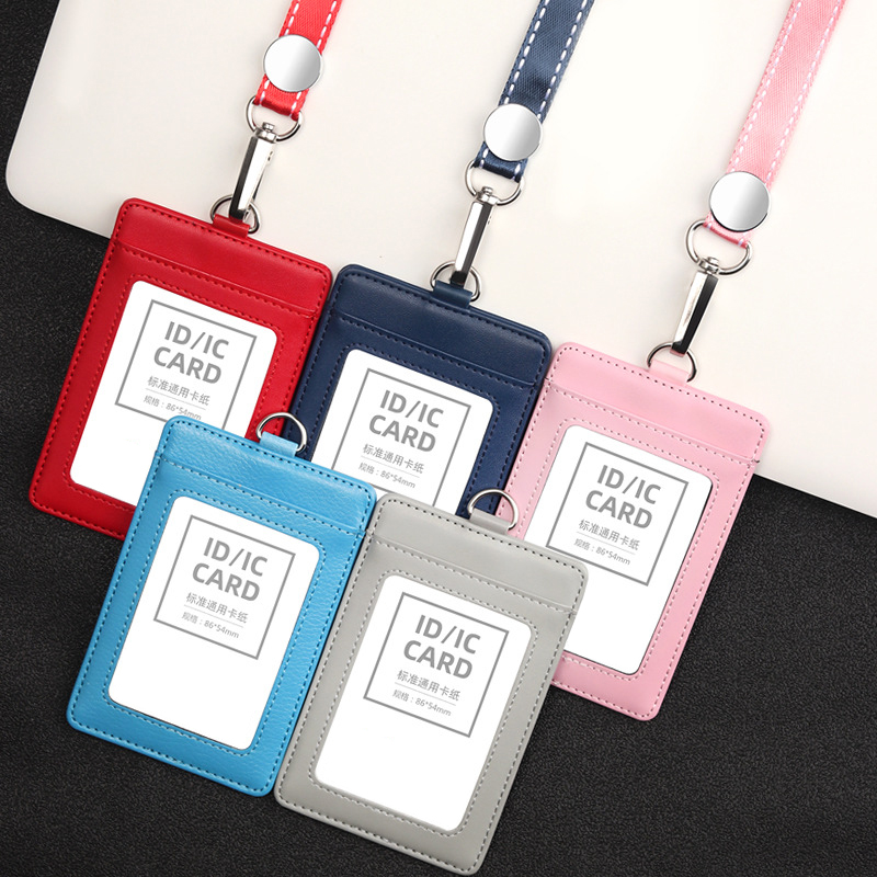 Leather ID Badge Holder with Lanyard 7