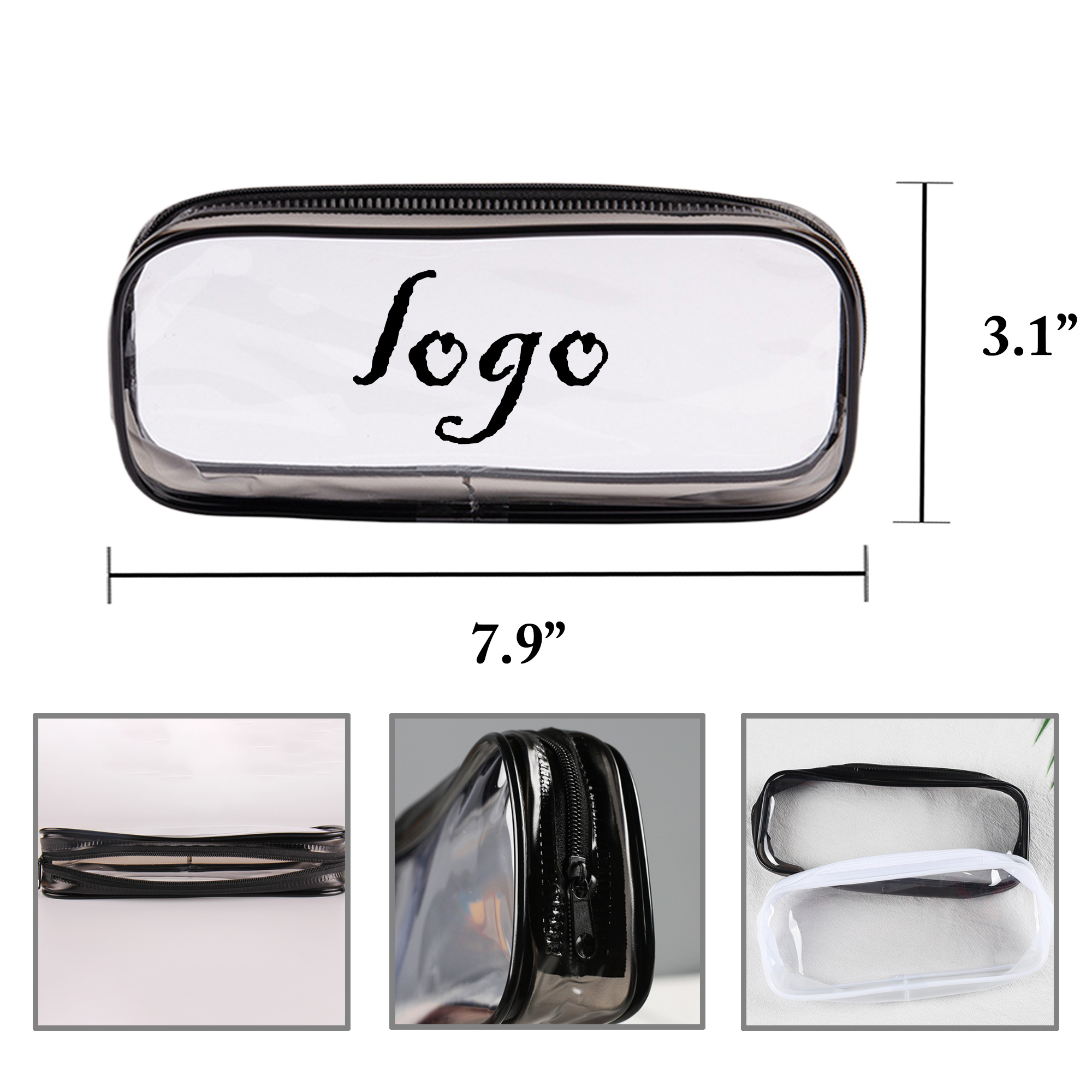 MOQ50 Clear PVC Zipper Case 3