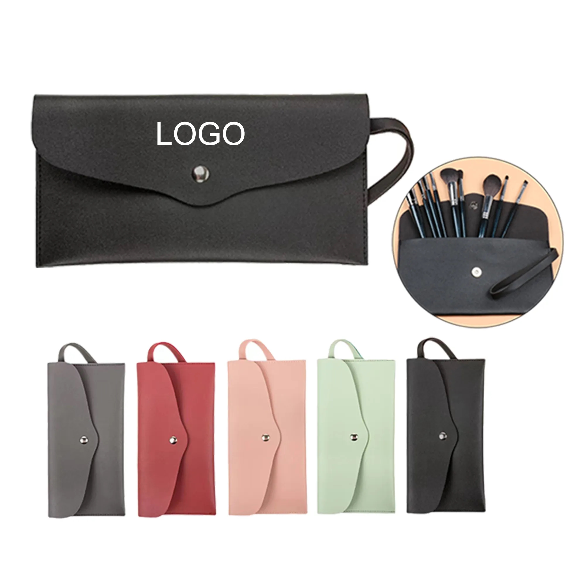PU Leather Triangular Makeup Bag 2