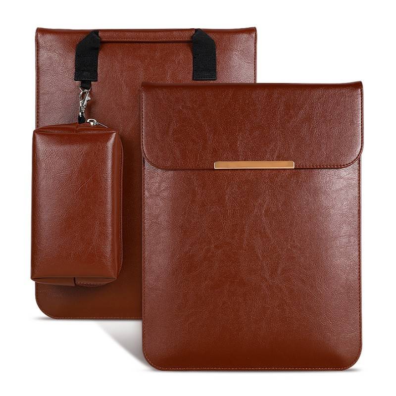 Waterproof Anti-scratch Leather Sleeve with Pouch 2