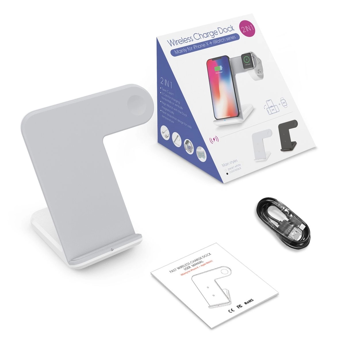 Wireless Charger Stand Cellphone Watch Fast Charging Station 4
