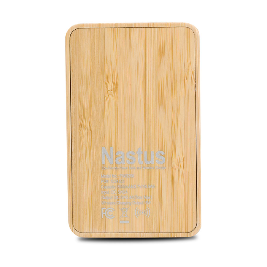 Green Bamboo Wireless Power Bank 5000mAh 9