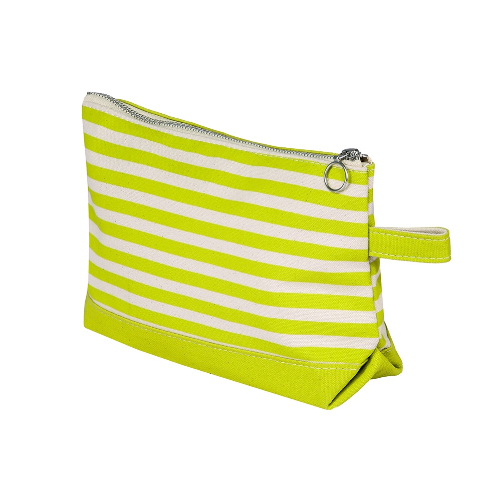 12 Oz. Medium Weight Canvas Stripe Makeup Bag 6