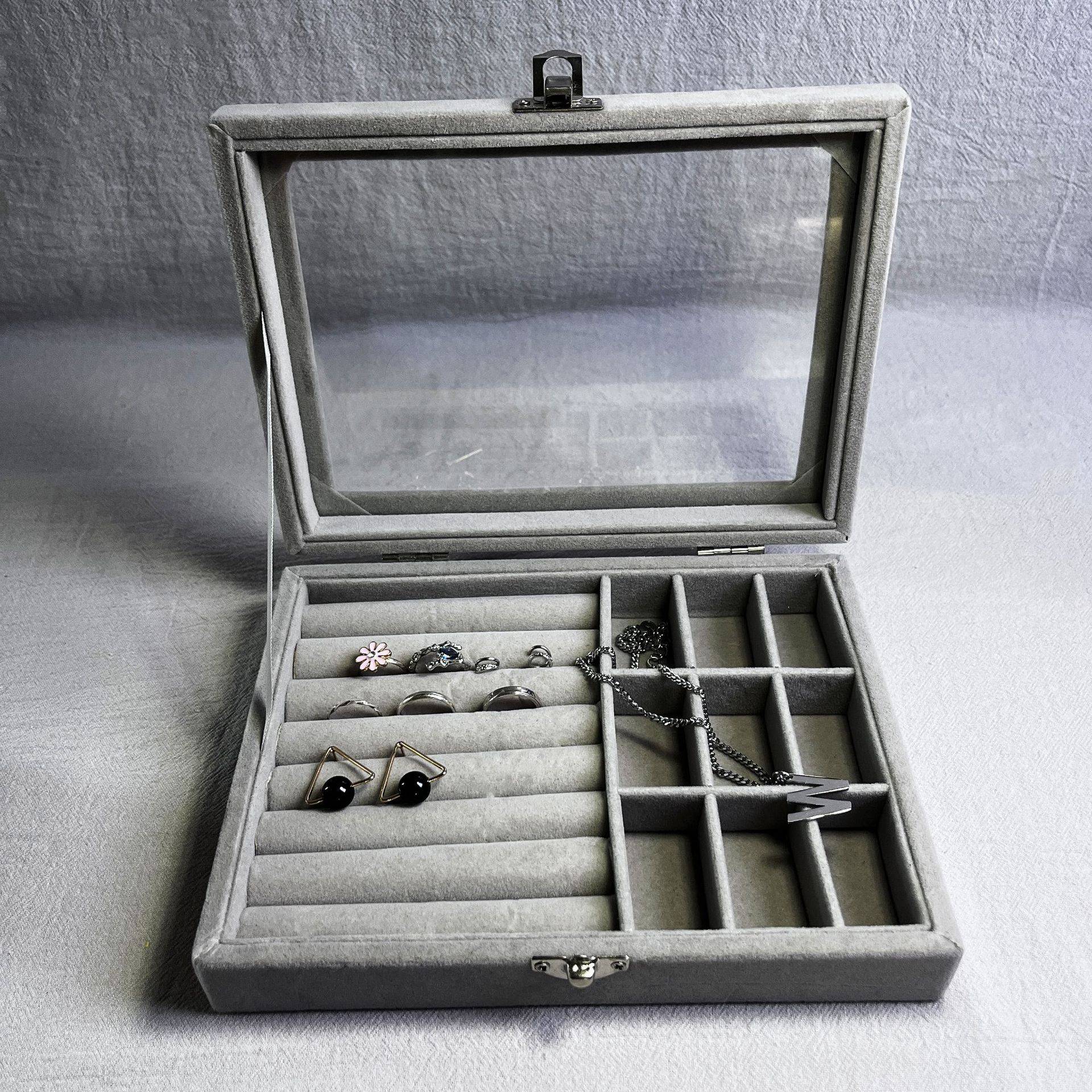 Velvet Rings Jewelry Organizer Box Storage Case 1