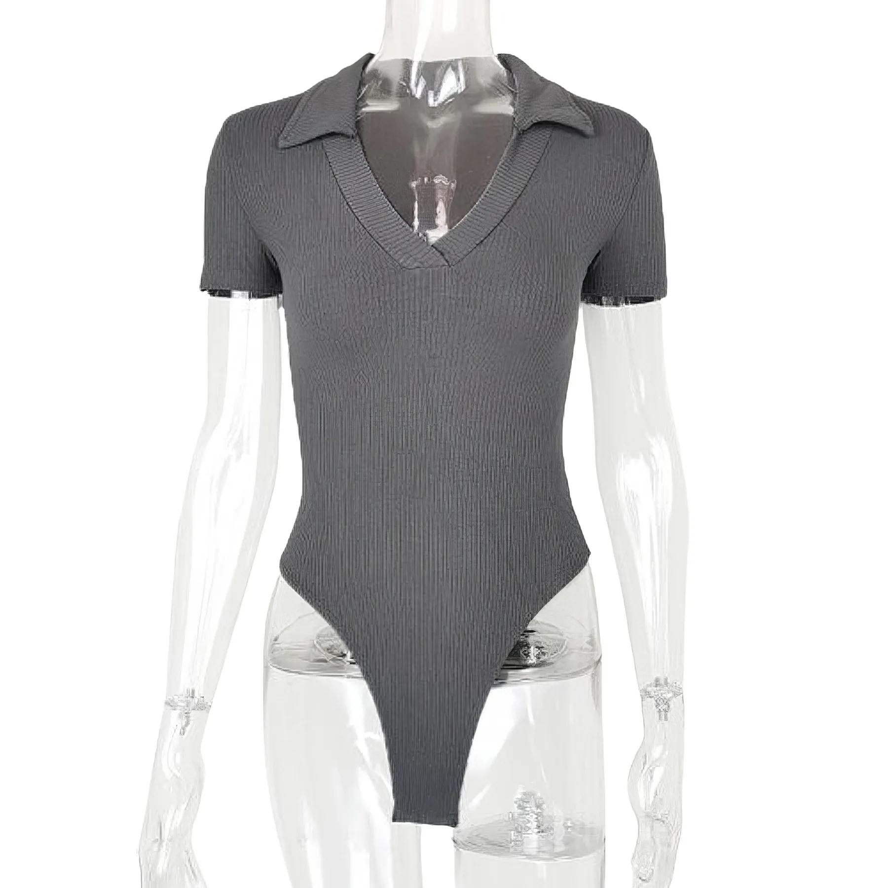 Polo Neck Sexy Short-Sleeved Onesie 3