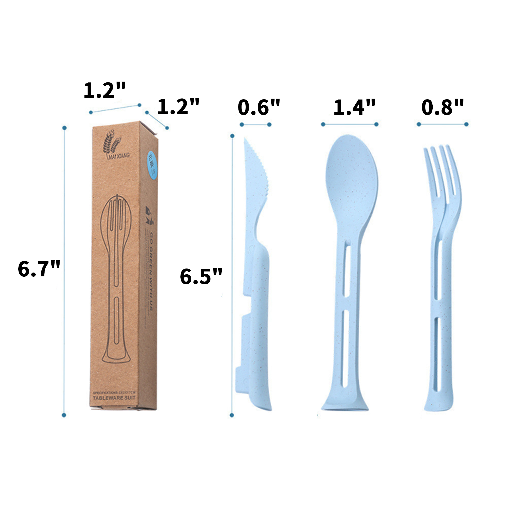 Wheat Straw Children Three In One Tableware Set 3
