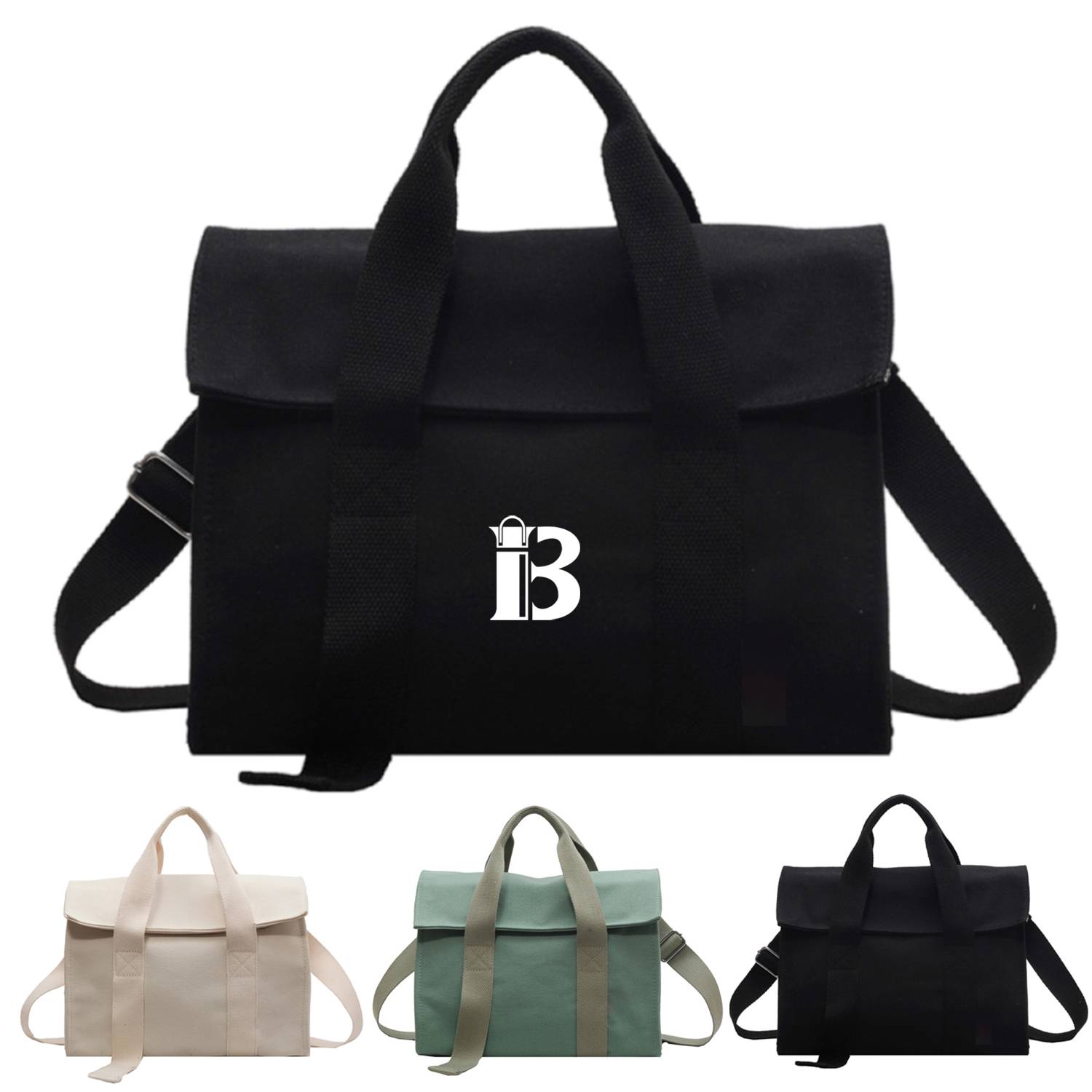 Canvas Crossbody Bag Simple Solid Color Handbag for Women 5