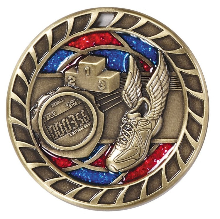Track Glitter Medal, 2 1/2" 2