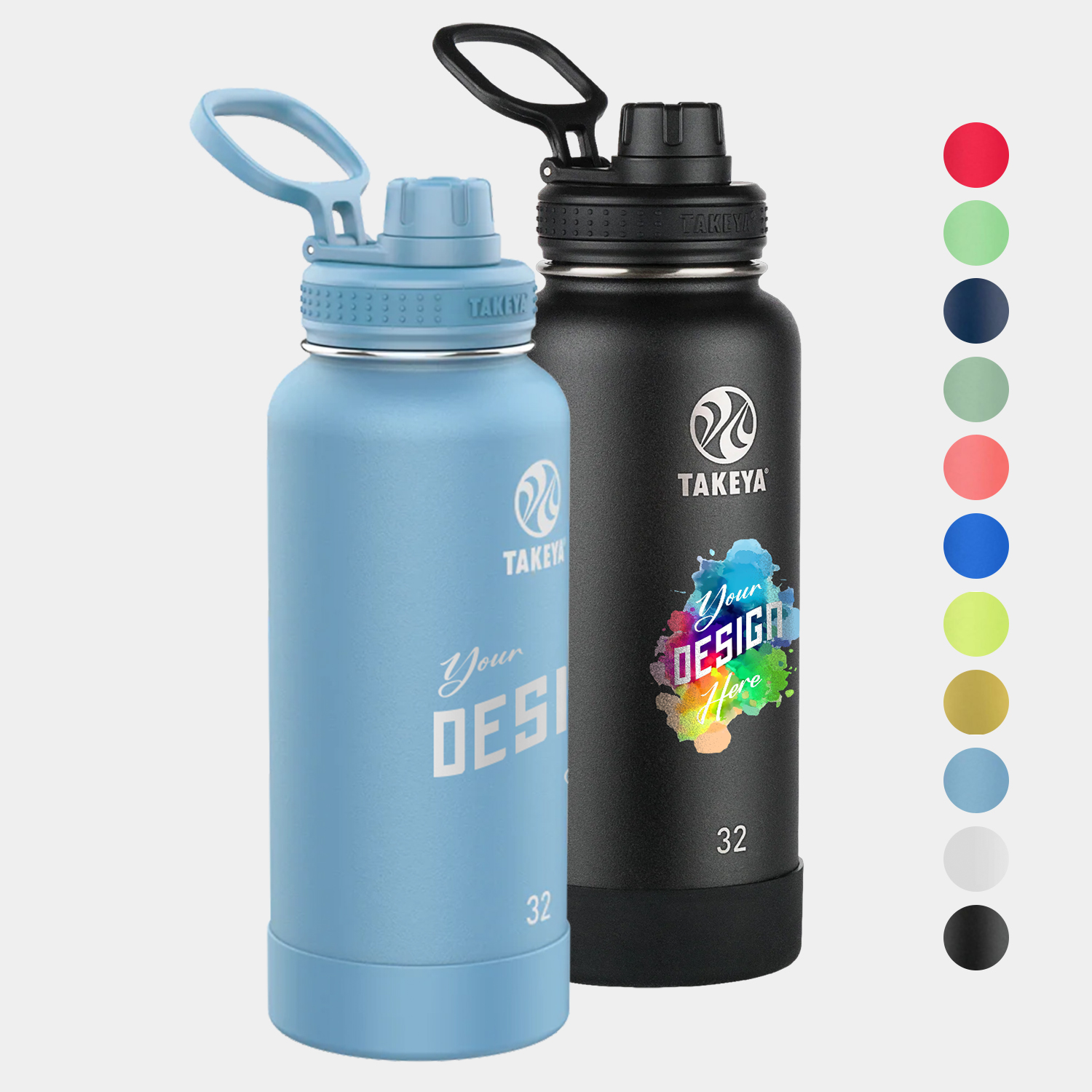 32 oz Takeya® Stainless Steel Insulated Active Water Bottle w/ Spout Lid, custom water bottle with logo imprint 2