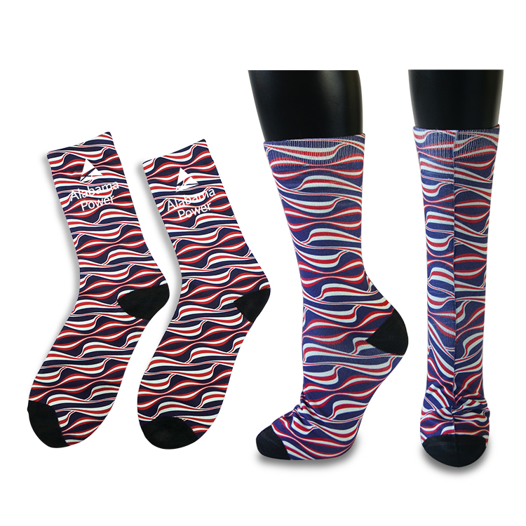 Free Shipping Athletic Mid Calf Socks with Full Color Sublimation/ 3