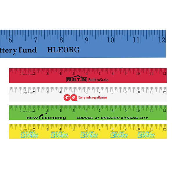 12" Enamel Wood Ruler - English Scale 14