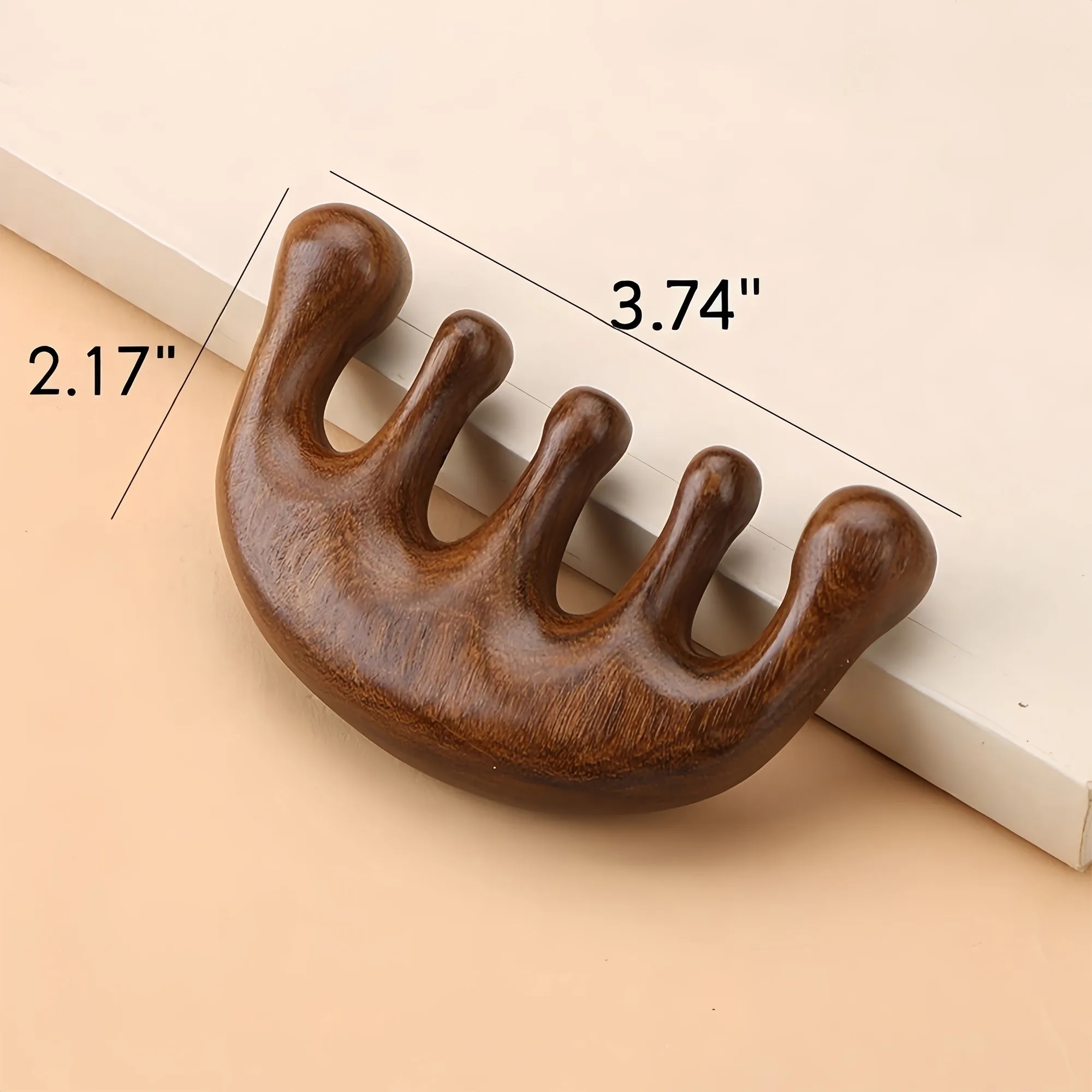 Sheesham Wood Five Prong Scalp Massage Comb 5