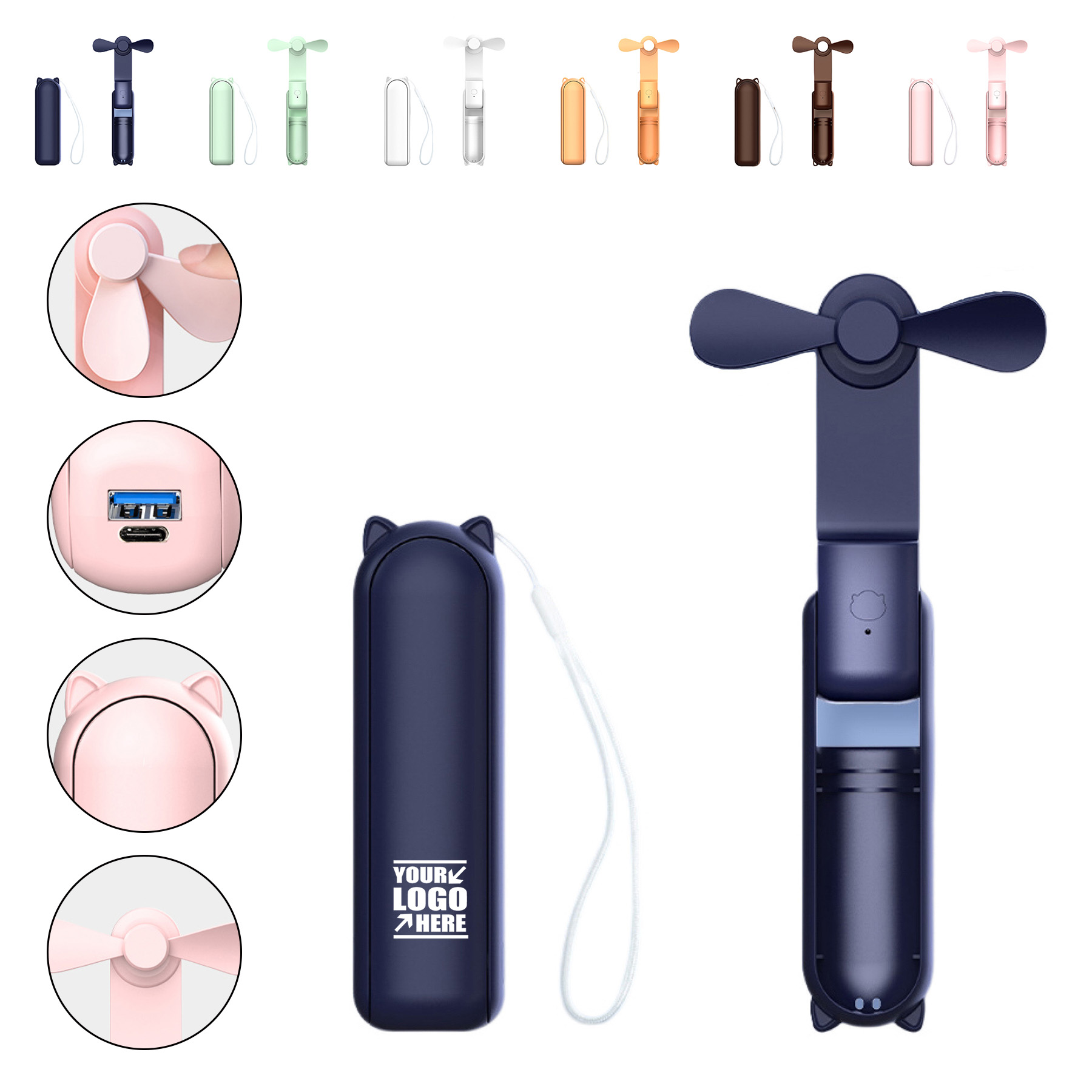 2 In 1 Power Bank Mini Fan 2