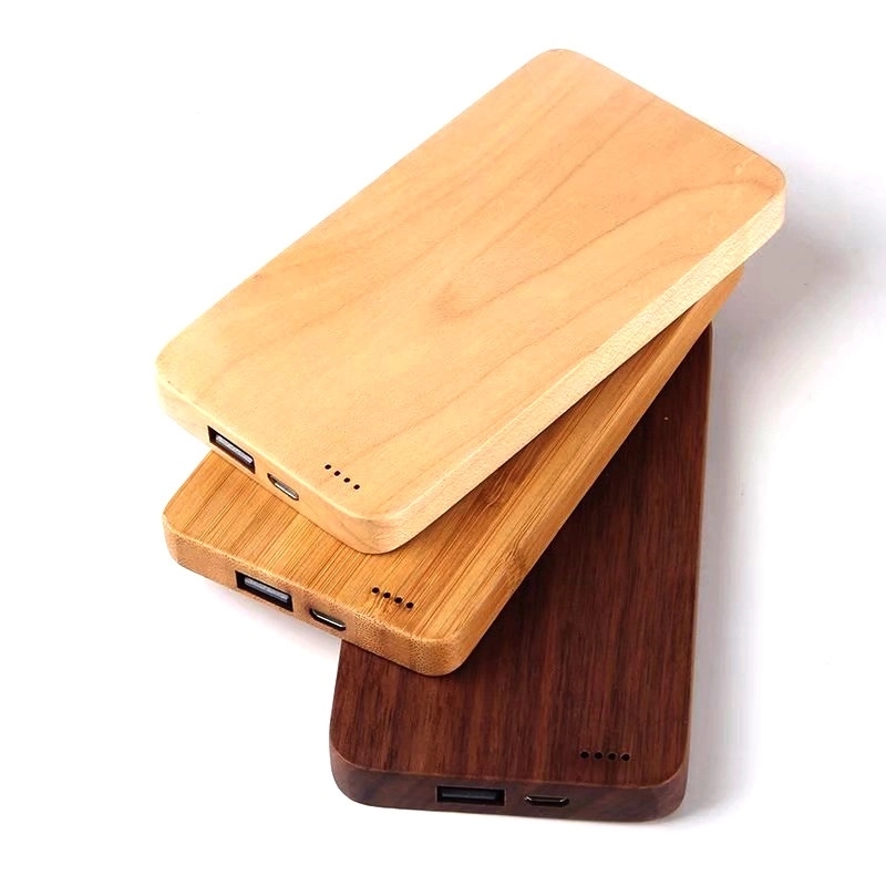 4000 mAh Wooden Power Bank with 5w Wireless Charger 6