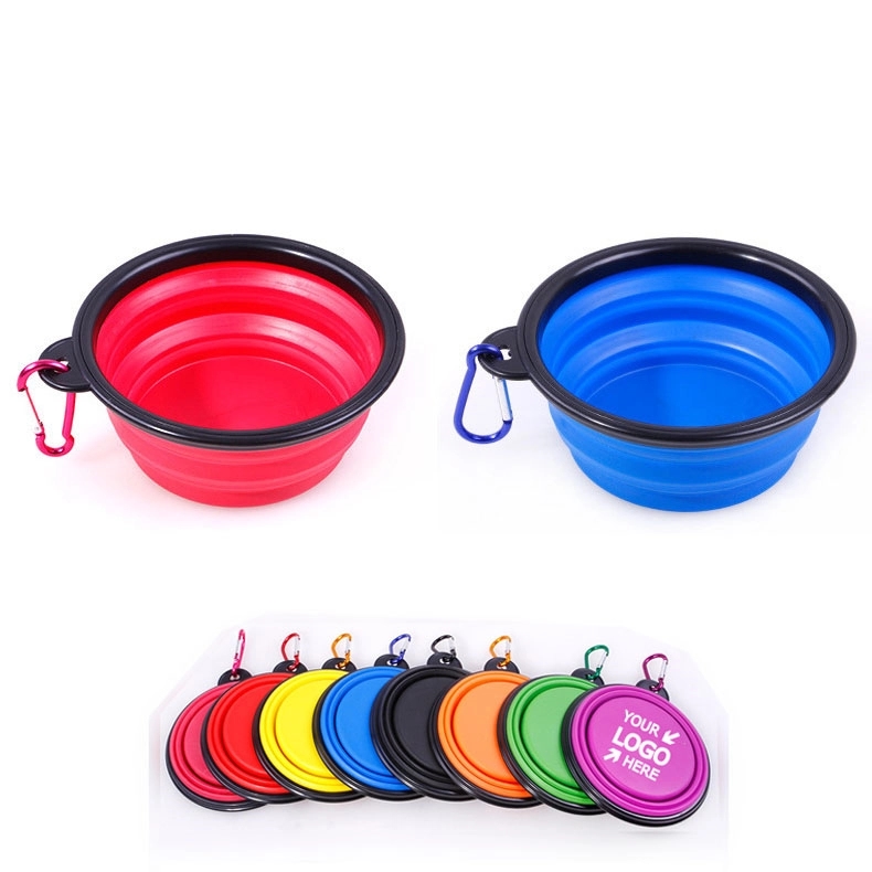 Pet Silicone Folding Bowl With Carabiner Hook 2