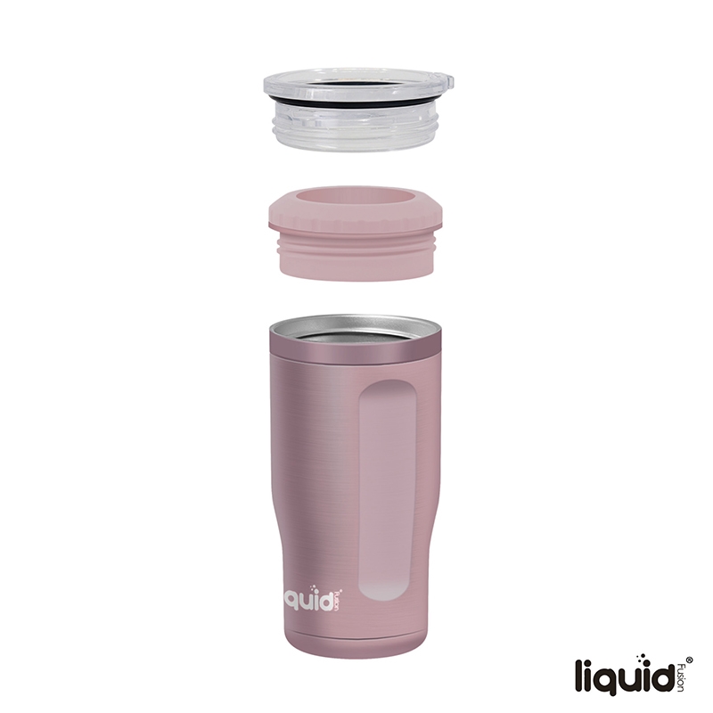 Liquid Fusion® Icy Bev Kooler® 4-In-1 Double Wall Stainless Steel Can Cooler / Tumbler 1