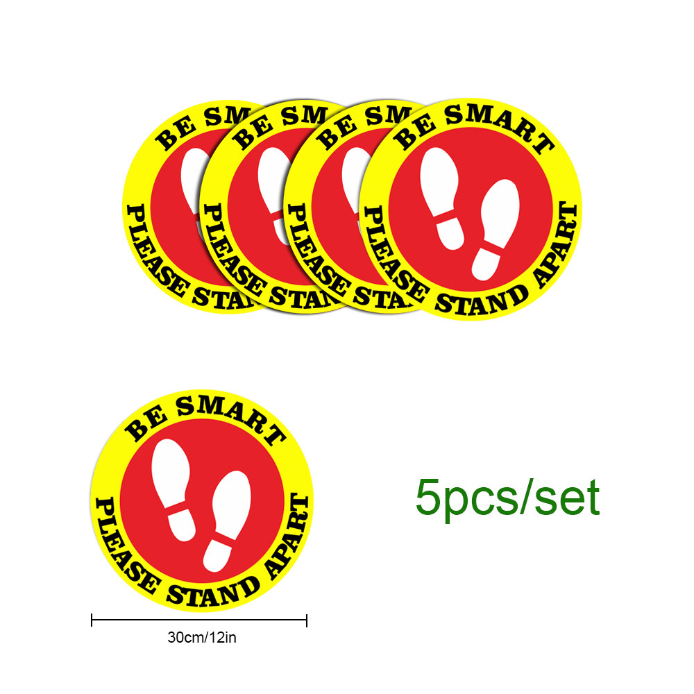 12" PVC Round Social Distancing Floor Sticker & Decals 8