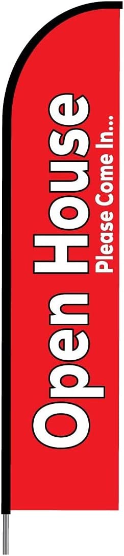 Open House(Red) Flag Kit 15' Feet Feather Flag Sign sale flag Outdoor Banner 2