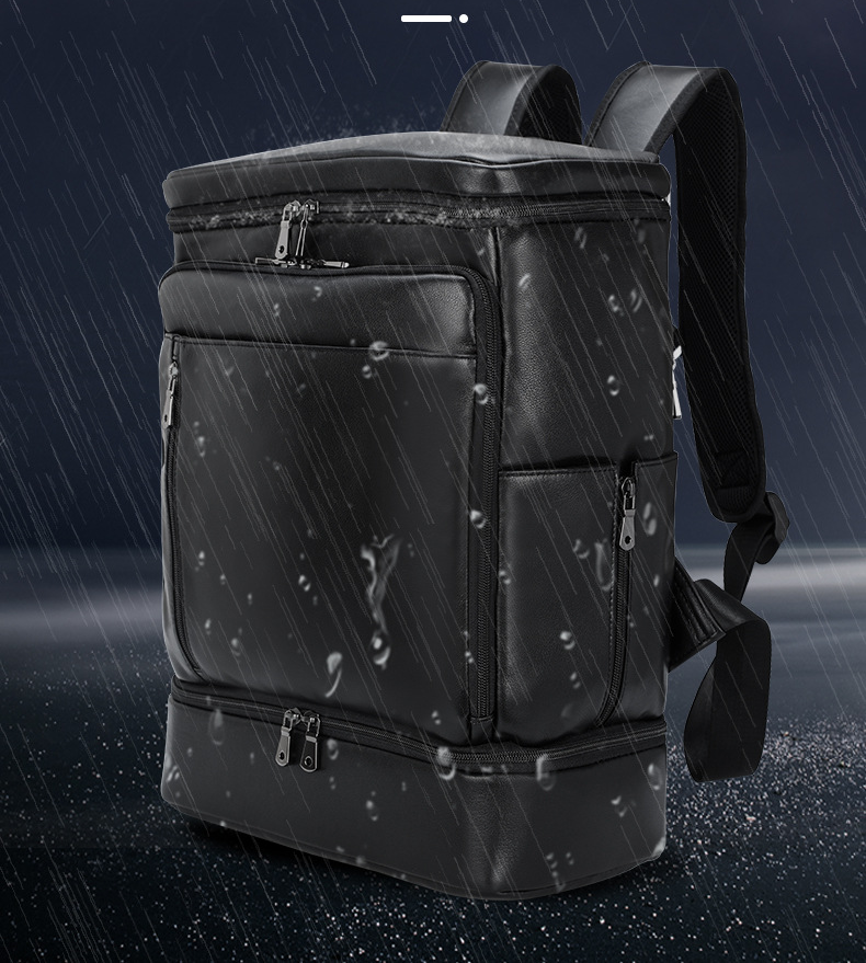 Leather Backpack Casual Travel Daypack with Shoe Compartment 11