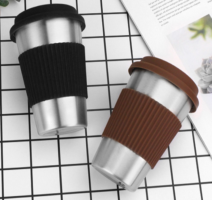 Stainless Steel Coffee Cup with Lid 16oz 4